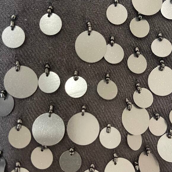 BLACK Sequin Beaded Lined Long Shawl Wrap Scarf Formal Wedding Cocktail - Picture 7 of 7